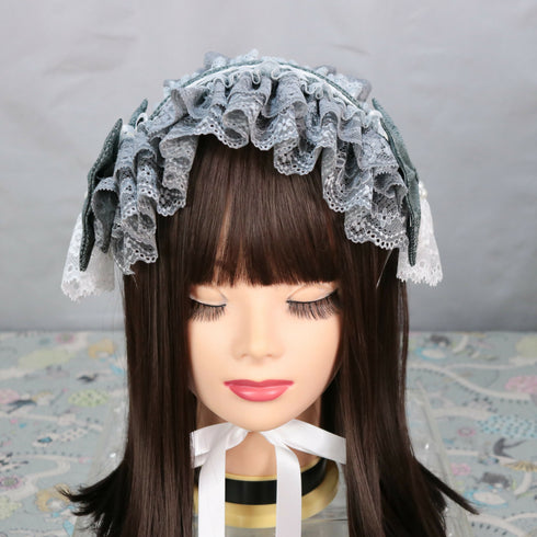 グレー×ホワイト ヘッドドレス